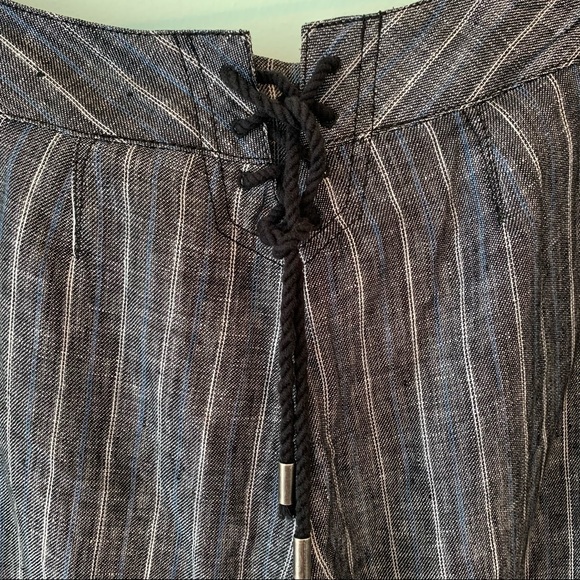 🏷️ Express High Waist Wide Leg Linen Striped Pants 0 - Picture 5 of 8